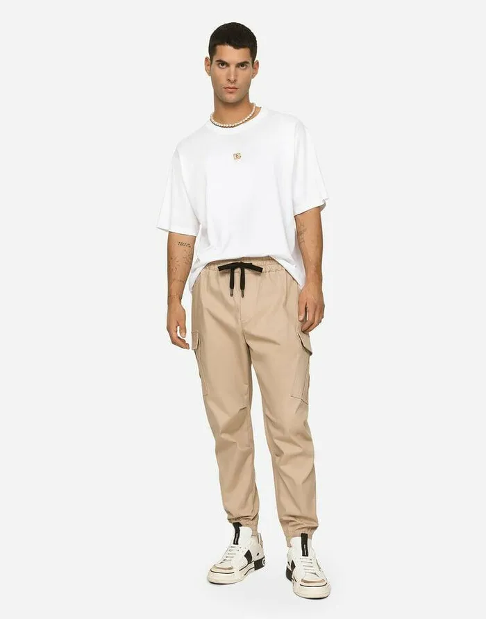 Dolce and Gabbana TShirts And Polos Men Cotton Tshirt With DG Logo White