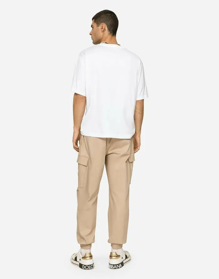 Dolce and Gabbana TShirts And Polos Men Cotton Tshirt With DG Logo White