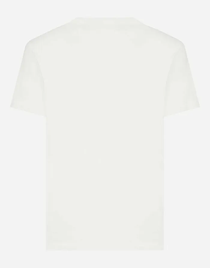 Dolce and Gabbana TShirts And Polos Men Cotton Tshirt With Embossed Logo White Dolce and Gabbana TShirts And Polos Men Cotton Tshirt With Embossed Logo White