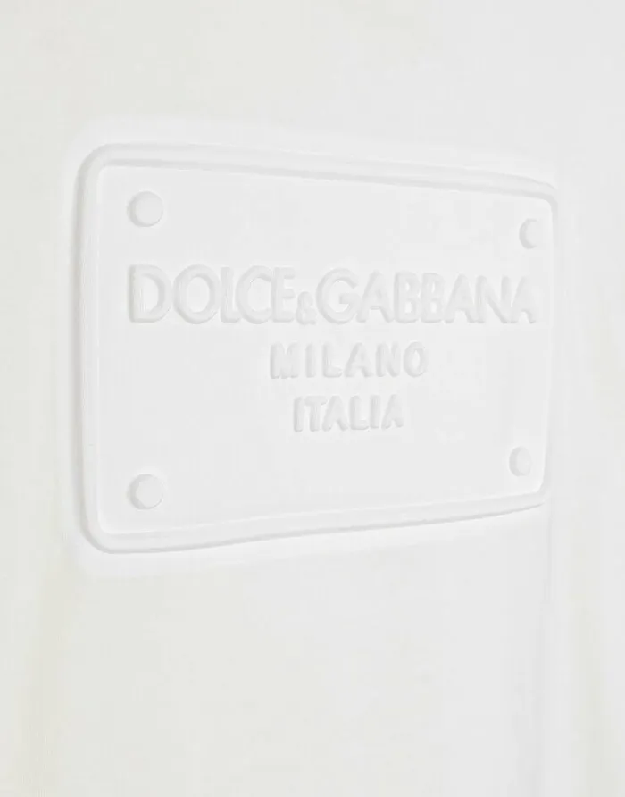 Dolce and Gabbana TShirts And Polos Men Cotton Tshirt With Embossed Logo White Dolce and Gabbana TShirts And Polos Men Cotton Tshirt With Embossed Logo White