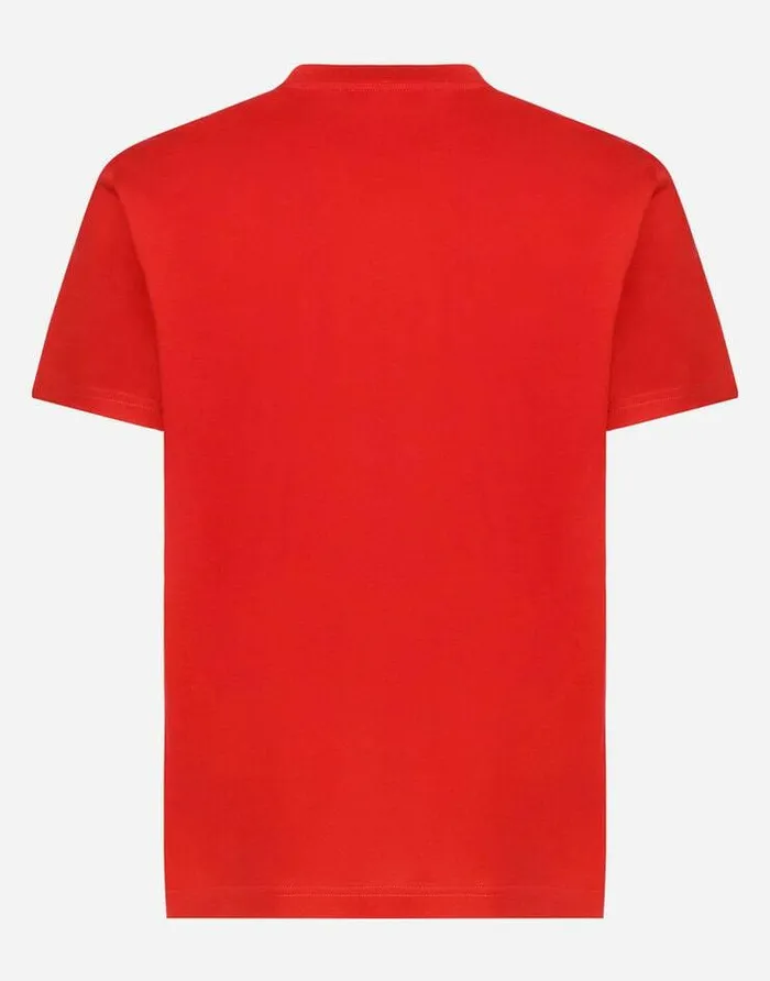 Dolce and Gabbana TShirts And Polos Men Tshirt With Embossed DolceandGabbana Tag Red Dolce and Gabbana TShirts And Polos Men Tshirt With Embossed DolceandGabbana Tag Red