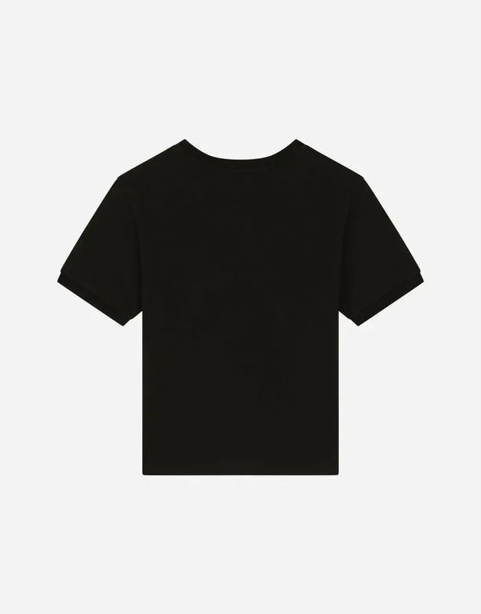 Dolce and Gabbana TShirts And Sweatshirts Children Jersey Tshirt With Rubberized Print Black Dolce and Gabbana TShirts And Sweatshirts Children Jersey Tshirt With Rubberized Print Black