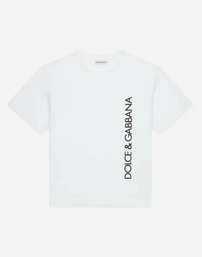 Dolce and Gabbana TShirts And Sweatshirts Children Shortsleeved Logoprint Jersey Tshirt White Dolce and Gabbana TShirts And Sweatshirts Children Shortsleeved Logoprint Jersey Tshirt White