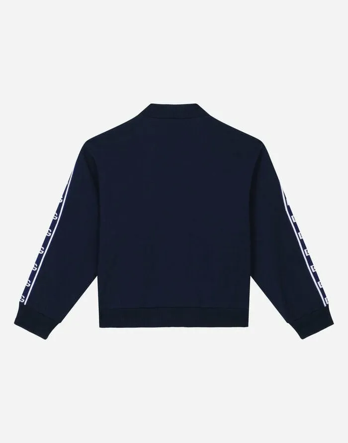 Dolce and Gabbana TShirts And Sweatshirts Children Zipup Jersey Sweatshirt With Logo Side Bands Blue Dolce and Gabbana TShirts And Sweatshirts Children Zipup Jersey Sweatshirt With Logo Side Bands Blue