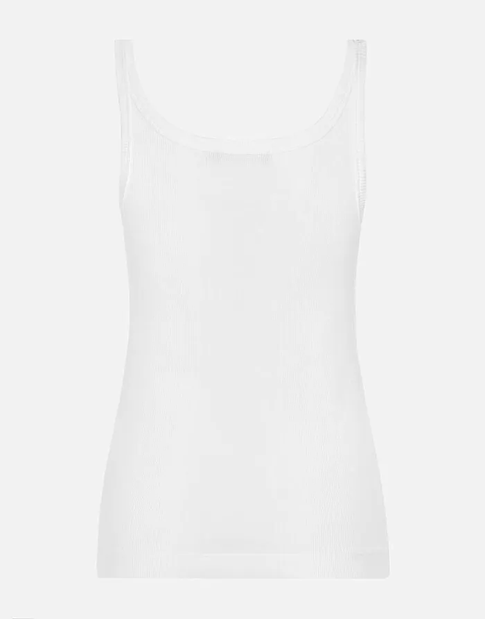 Dolce and Gabbana TShirts And Sweatshirts Women KIM DOLCEandGABBANA Finerib Cotton Tank Top With The ReEdition Label White Dolce and Gabbana TShirts And Sweatshirts Women KIM DOLCEandGABBANA Finerib Cotton Tank Top With The ReEdition Label White