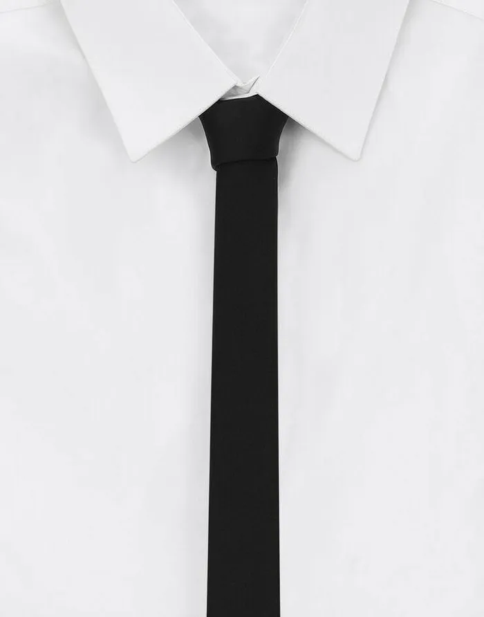 Dolce and Gabbana Ties And Pocket Squares Men 4cm Silk Satin Blade Tie Blue
