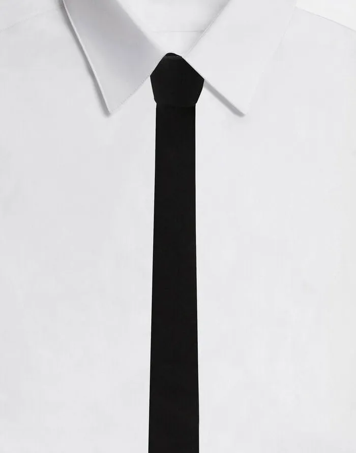 Dolce and Gabbana Ties And Pocket Squares Men Silk Goldfit Tie Black