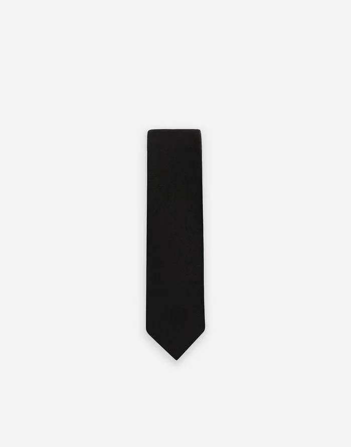 Dolce and Gabbana Ties And Pocket Squares Men Silk Goldfit Tie Black