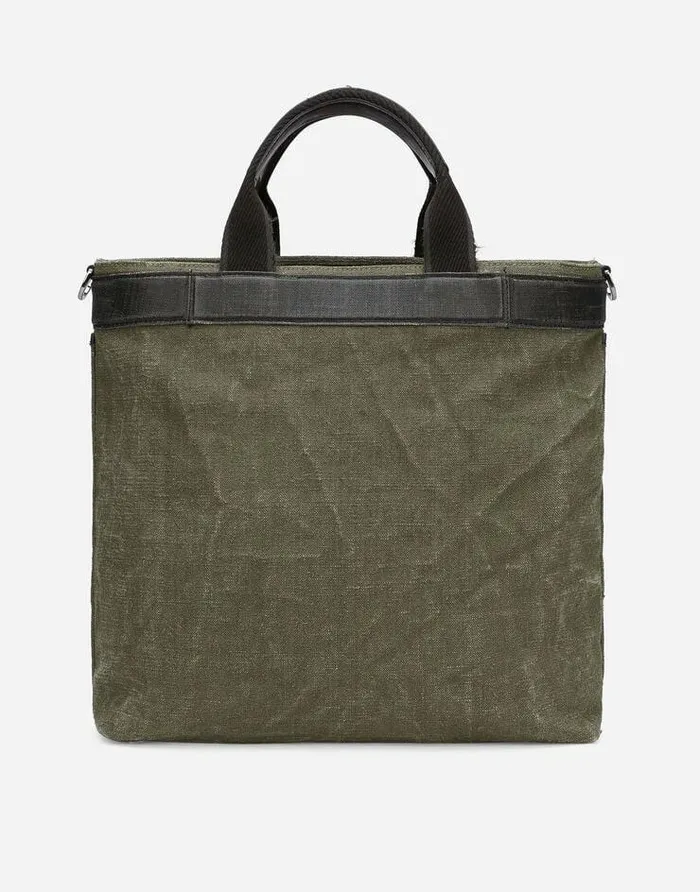 Dolce and Gabbana Travel Bags Men Canvas Shopper Multicolor