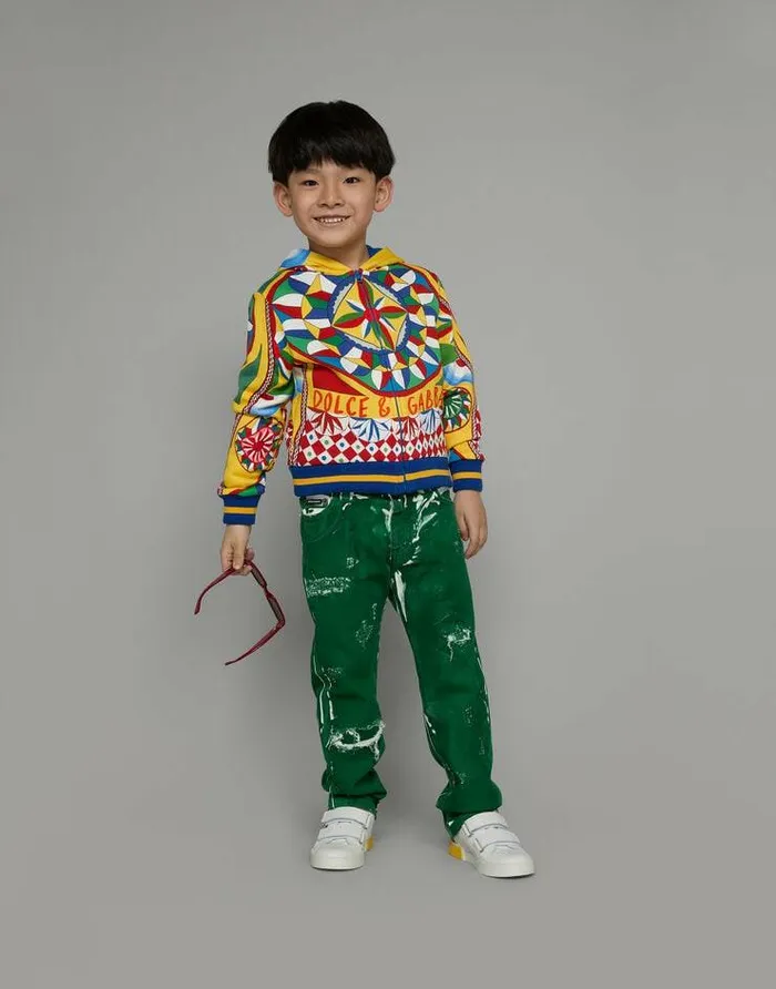 Dolce and Gabbana Trousers And Shorts Children 5pocket Treated Denim Jeans With Logo Tag Green Dolce and Gabbana Trousers And Shorts Children 5pocket Treated Denim Jeans With Logo Tag Green