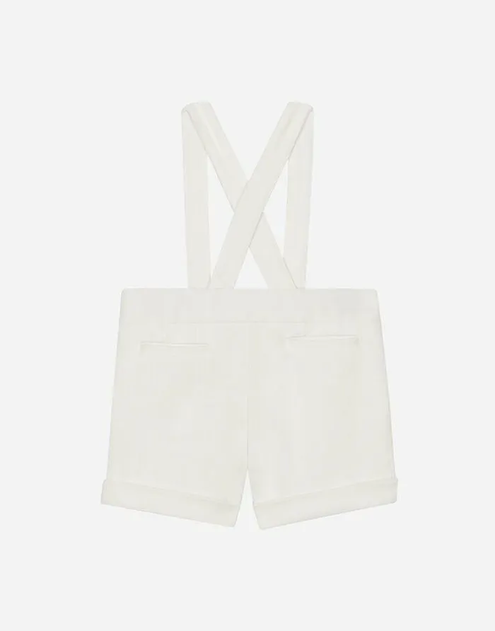 Dolce and Gabbana Trousers And Shorts Children Textured Jersey Dungarees White
