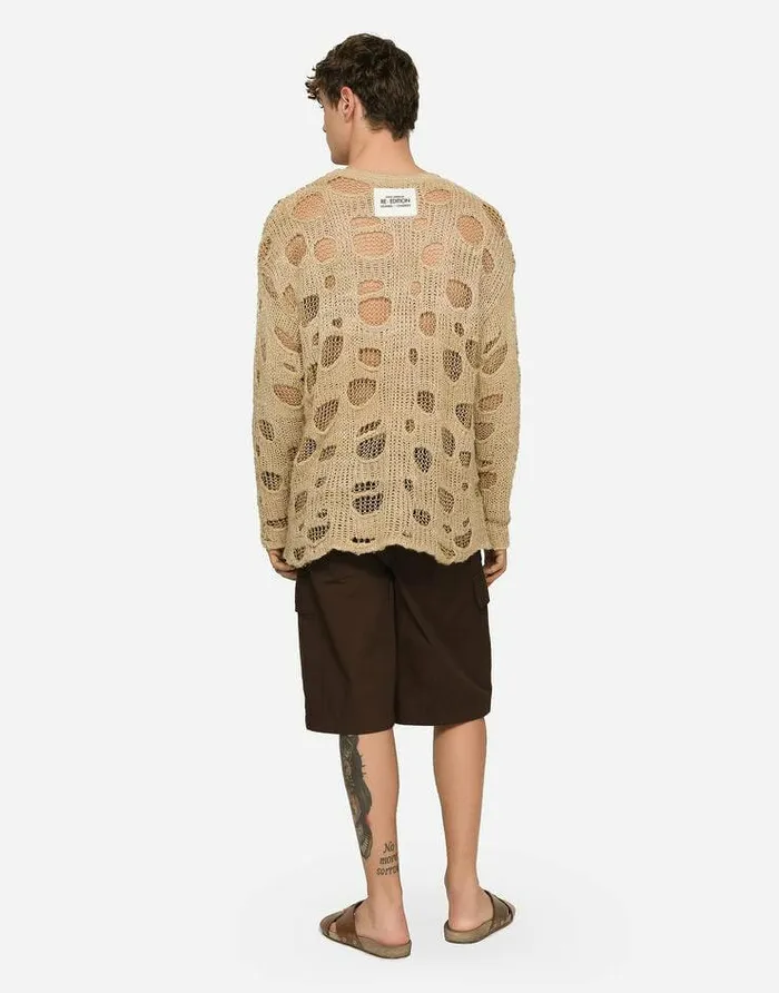 Dolce and Gabbana Trousers And Shorts Men Cotton Gabardine Cargo Bermuda Shorts With Brand Plate Brown Dolce and Gabbana Trousers And Shorts Men Cotton Gabardine Cargo Bermuda Shorts With Brand Plate Brown