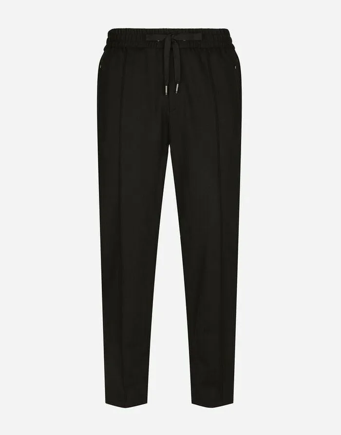 Dolce and Gabbana Trousers And Shorts Men Herringbone Jersey Jogging Pants Multicolor Dolce and Gabbana Trousers And Shorts Men Herringbone Jersey Jogging Pants Multicolor
