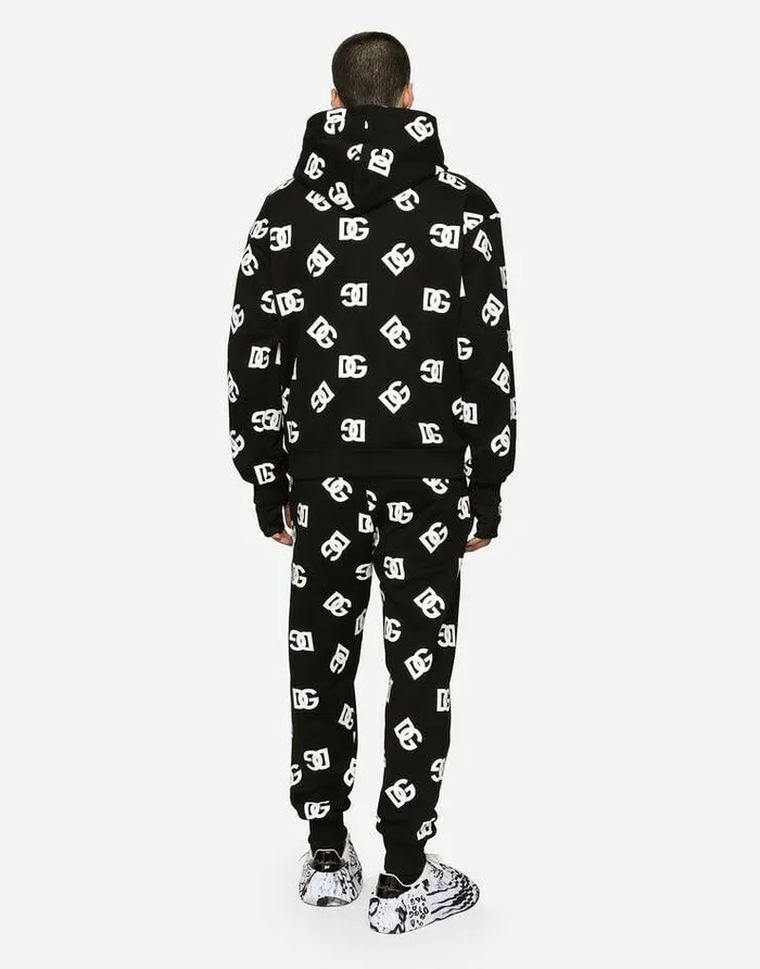 Dolce and Gabbana Trousers And Shorts Men Jersey Jogging Pants With DG Logo Print Multicolor Dolce and Gabbana Trousers And Shorts Men Jersey Jogging Pants With DG Logo Print Multicolor