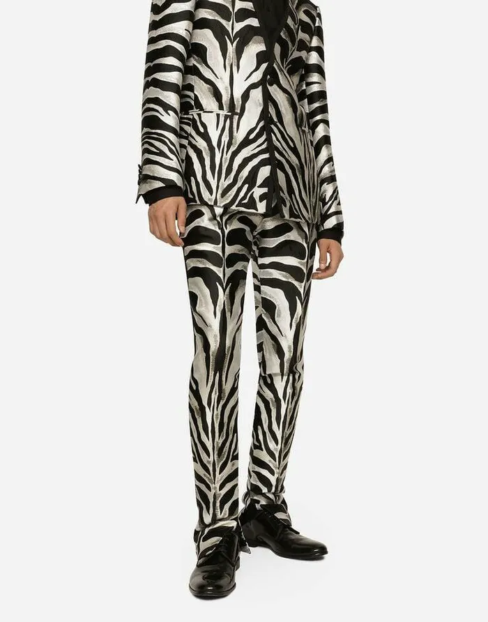 Dolce and Gabbana Trousers And Shorts Men Lam Jacquard Pants With Zebra Design Multicolor Dolce and Gabbana Trousers And Shorts Men Lam Jacquard Pants With Zebra Design Multicolor