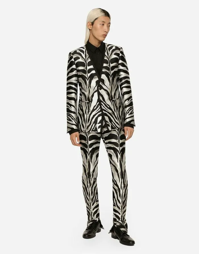 Dolce and Gabbana Trousers And Shorts Men Lam Jacquard Pants With Zebra Design Multicolor Dolce and Gabbana Trousers And Shorts Men Lam Jacquard Pants With Zebra Design Multicolor