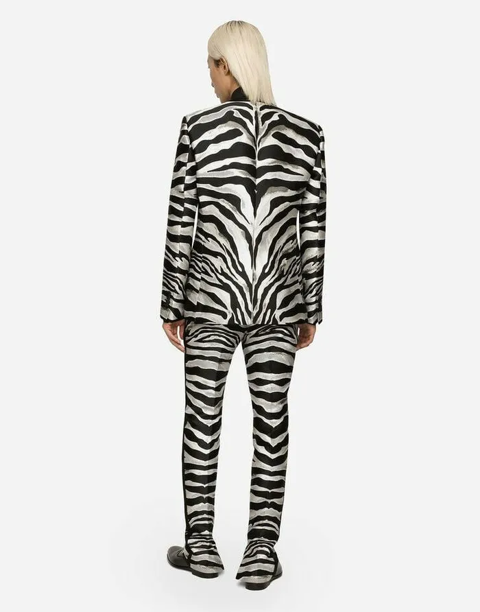 Dolce and Gabbana Trousers And Shorts Men Lam Jacquard Pants With Zebra Design Multicolor Dolce and Gabbana Trousers And Shorts Men Lam Jacquard Pants With Zebra Design Multicolor