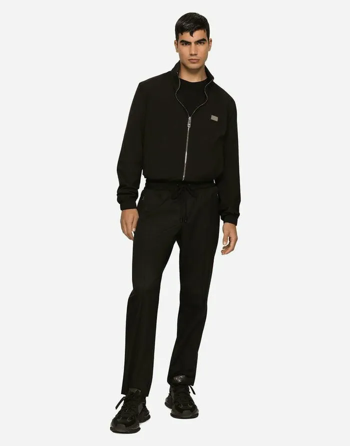 Dolce and Gabbana Trousers And Shorts Men Light Nylon Jogging Pants Black Dolce and Gabbana Trousers And Shorts Men Light Nylon Jogging Pants Black