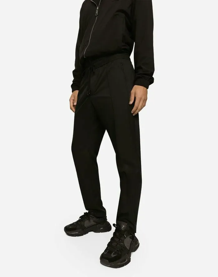 Dolce and Gabbana Trousers And Shorts Men Light Nylon Jogging Pants Black Dolce and Gabbana Trousers And Shorts Men Light Nylon Jogging Pants Black