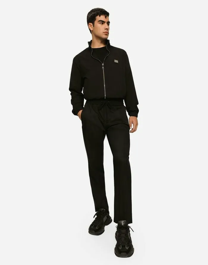 Dolce and Gabbana Trousers And Shorts Men Light Nylon Jogging Pants Black Dolce and Gabbana Trousers And Shorts Men Light Nylon Jogging Pants Black