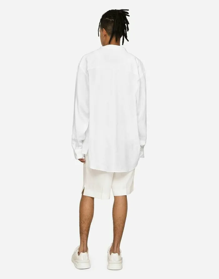 Dolce and Gabbana Trousers And Shorts Men Linen Shorts White