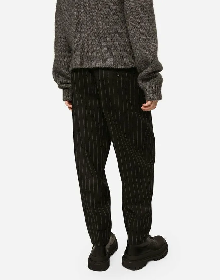 Dolce and Gabbana Trousers And Shorts Men Pinstripe Wool Pants Multicolor Dolce and Gabbana Trousers And Shorts Men Pinstripe Wool Pants Multicolor