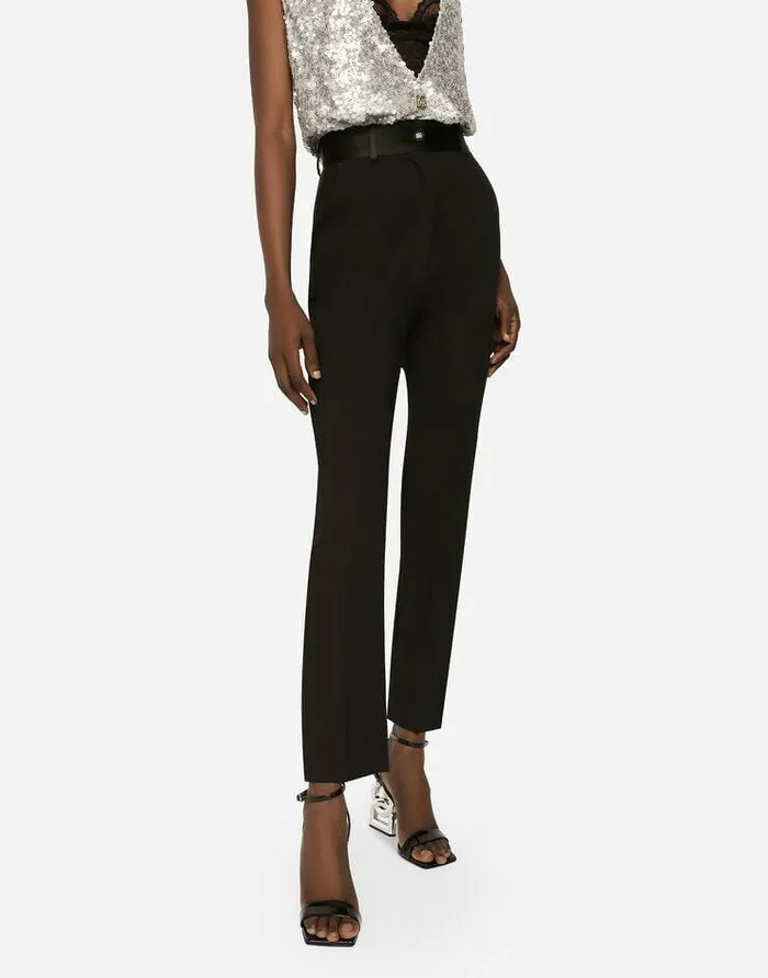 Dolce and Gabbana Trousers And Shorts Women Woolen Tuxedo Pants Black Dolce and Gabbana Trousers And Shorts Women Woolen Tuxedo Pants Black