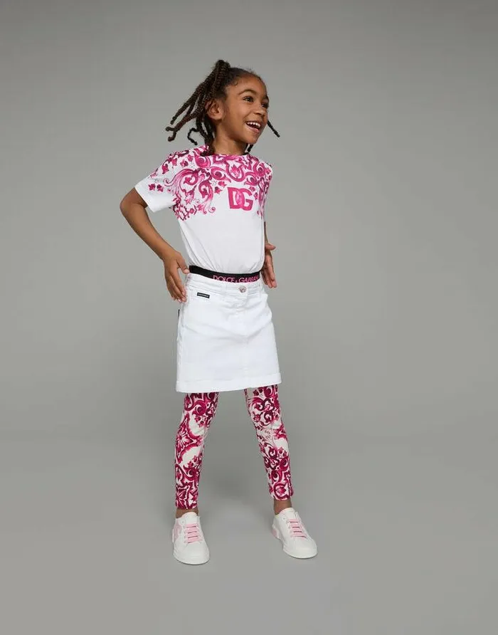 Dolce and Gabbana Trousers And Skirts Children 5pocket Short Skirt In Ripped Denim Multicolor Dolce and Gabbana Trousers And Skirts Children 5pocket Short Skirt In Ripped Denim Multicolor
