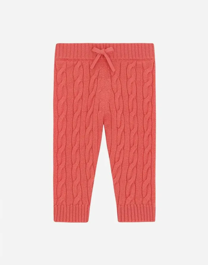 Dolce and Gabbana Trousers And Skirts Children Cableknit Pants With DG Logo Patch Pink Dolce and Gabbana Trousers And Skirts Children Cableknit Pants With DG Logo Patch Pink