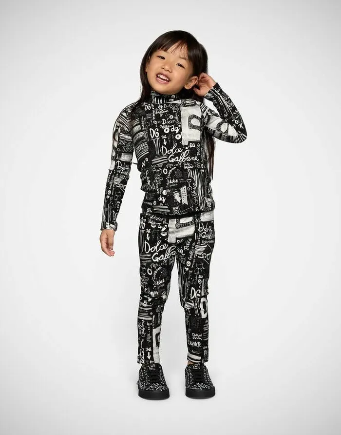 Dolce and Gabbana Trousers And Skirts Children Graffitiprint Interlock Leggings Multicolor Dolce and Gabbana Trousers And Skirts Children Graffitiprint Interlock Leggings Multicolor