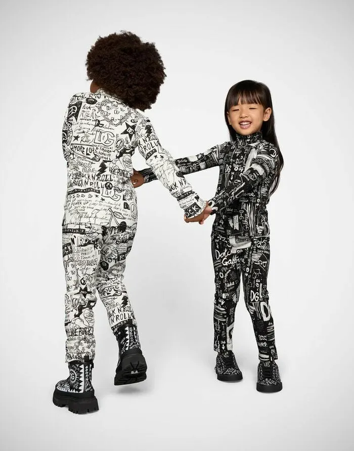 Dolce and Gabbana Trousers And Skirts Children Graffitiprint Interlock Leggings Multicolor Dolce and Gabbana Trousers And Skirts Children Graffitiprint Interlock Leggings Multicolor