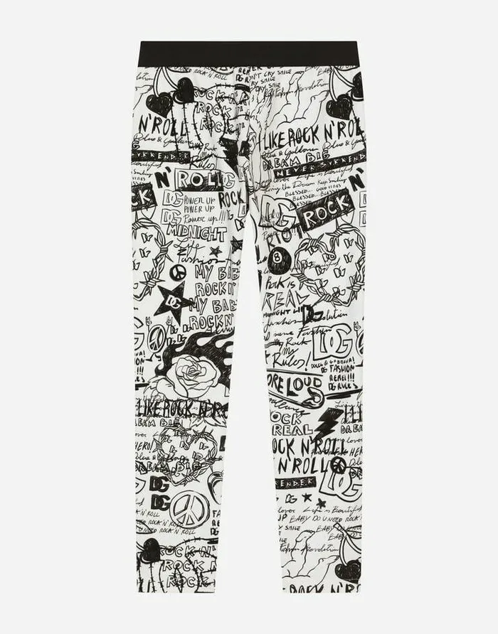 Dolce and Gabbana Trousers And Skirts Children Graffitiprint Interlock Leggings Multicolor Dolce and Gabbana Trousers And Skirts Children Graffitiprint Interlock Leggings Multicolor