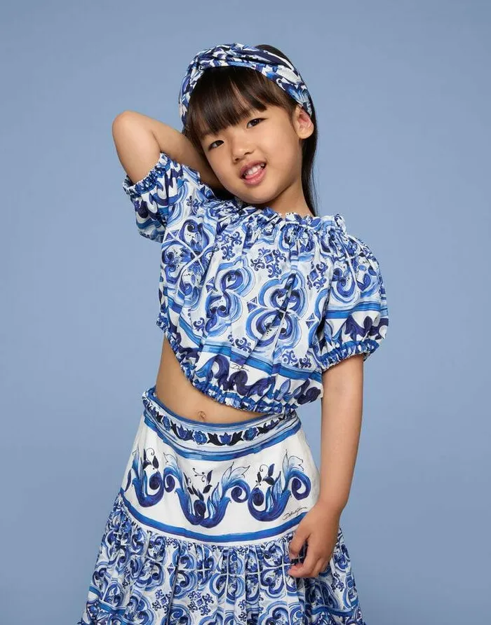 Dolce and Gabbana Trousers And Skirts Children Long Majolicaprint Poplin Skirt Multicolor Dolce and Gabbana Trousers And Skirts Children Long Majolicaprint Poplin Skirt Multicolor