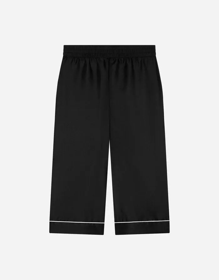 Dolce and Gabbana Trousers And Skirts Children Silk Twill Pajama Pants Black Dolce and Gabbana Trousers And Skirts Children Silk Twill Pajama Pants Black