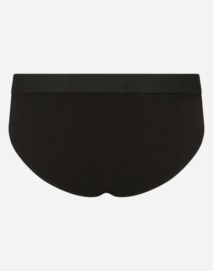 Dolce and Gabbana Underwear And Loungewear Men Stretch Cotton Mid Briefs Black Dolce and Gabbana Underwear And Loungewear Men Stretch Cotton Mid Briefs Black