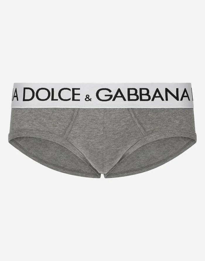 Dolce and Gabbana Underwear And Loungewear Men Twoway Stretch Jersey Brando Briefs Grey