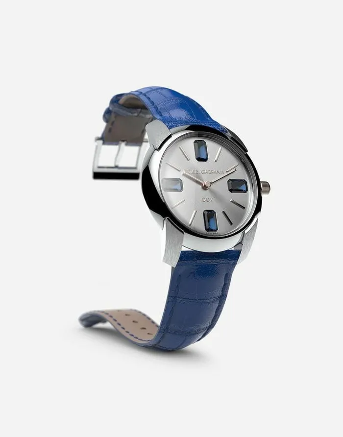 Dolce and Gabbana WatchesandStraps Women Watch With Alligator Strap Navy Blue Dolce and Gabbana WatchesandStraps Women Watch With Alligator Strap Navy Blue