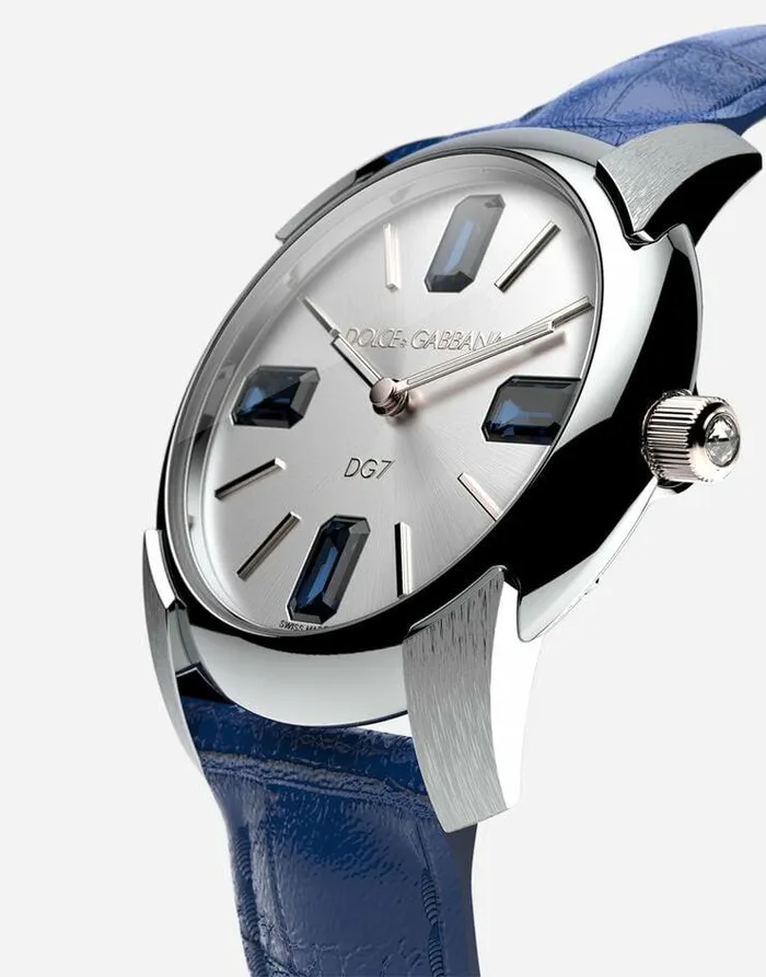 Dolce and Gabbana WatchesandStraps Women Watch With Alligator Strap Navy Blue Dolce and Gabbana WatchesandStraps Women Watch With Alligator Strap Navy Blue