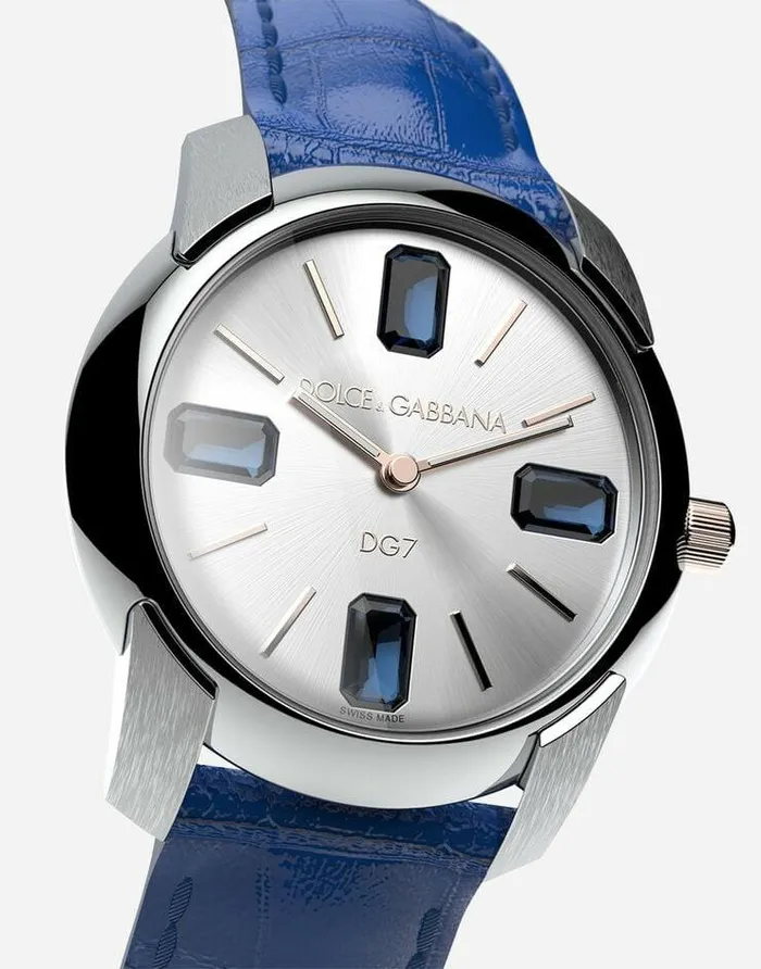Dolce and Gabbana WatchesandStraps Women Watch With Alligator Strap Navy Blue Dolce and Gabbana WatchesandStraps Women Watch With Alligator Strap Navy Blue