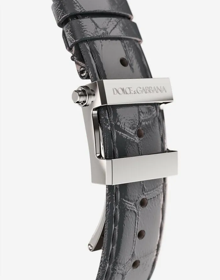 Dolce and Gabbana Watches Men DG7 Watch In Steel With Engraved Side Decoration In Gold Grey