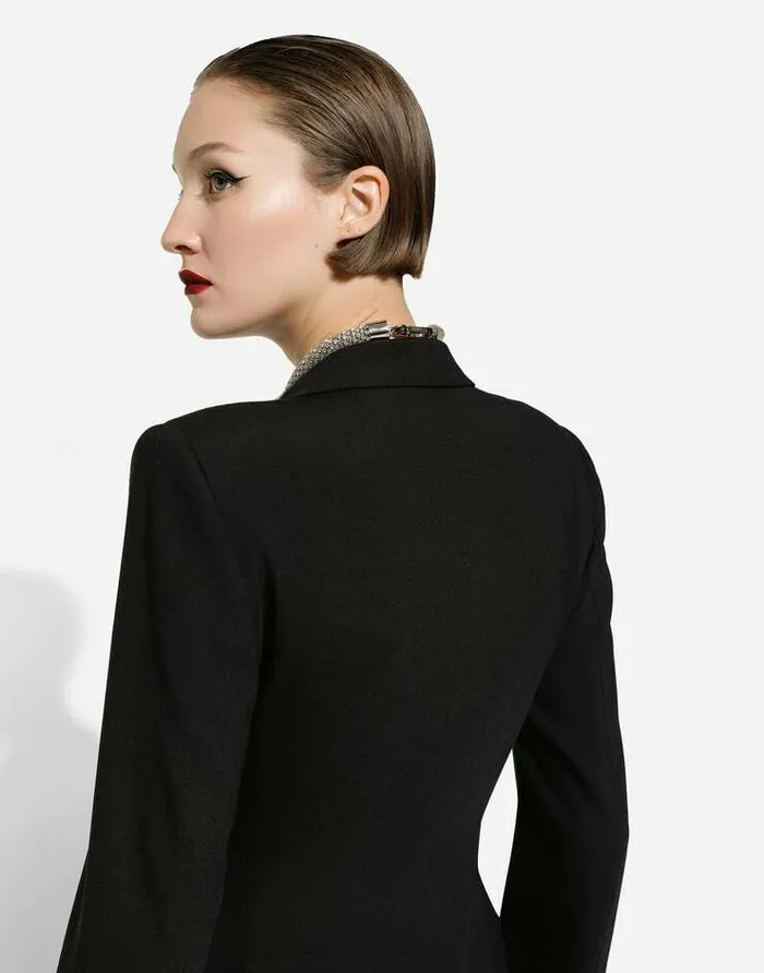 Dolce and Gabbana Wear It Like DGCelebs Women Doublebreasted Tuxedo Jacket Bodysuit Black Dolce and Gabbana Wear It Like DGCelebs Women Doublebreasted Tuxedo Jacket Bodysuit Black