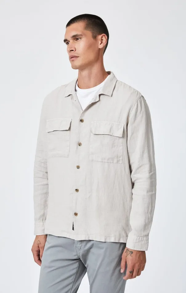 Double Pocket ButtonUp Shirt In Moonstruck Men Mavi Jeans Jackets Double Pocket ButtonUp Shirt In Moonstruck Men Mavi Jeans Jackets