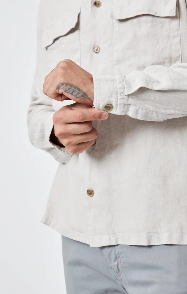 Double Pocket ButtonUp Shirt In Moonstruck Men Mavi Jeans Jackets Double Pocket ButtonUp Shirt In Moonstruck Men Mavi Jeans Jackets