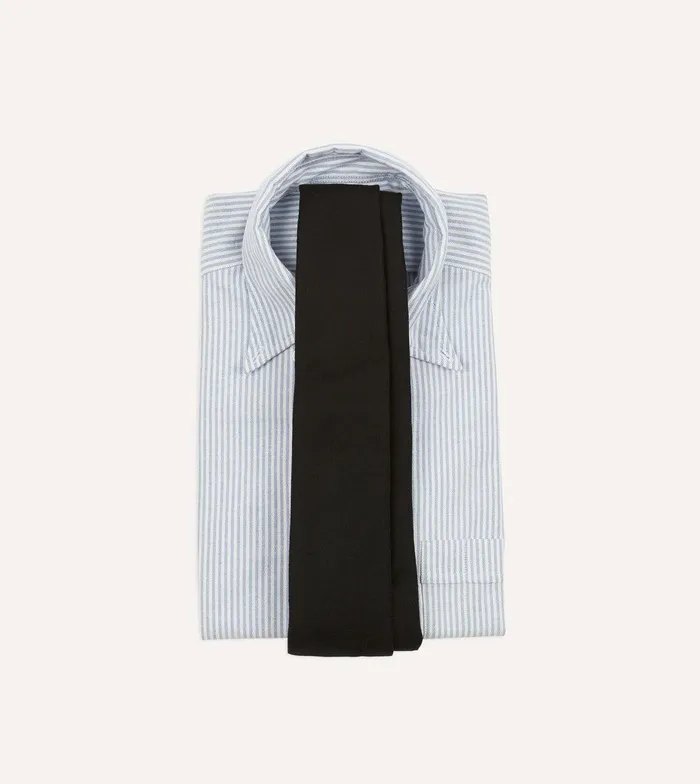 Drake039s Black Super Fine Merino Wool Self Tipped Tie 8211 Ties