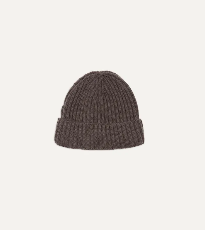 Drake039s Brown Cashmere Ribbed Knit Cap 8211 Accessories