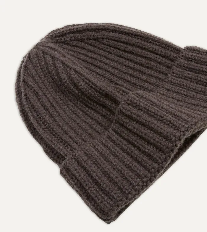 Drake039s Brown Cashmere Ribbed Knit Cap 8211 Accessories