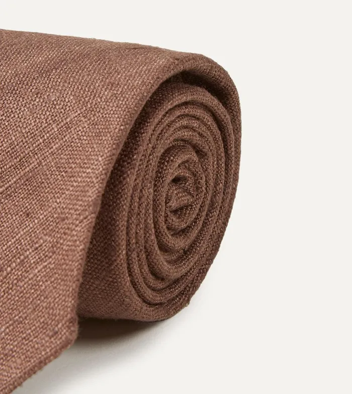 Drake039s Brown Tussah Hand Rolled Silk Tie 8211 Ties