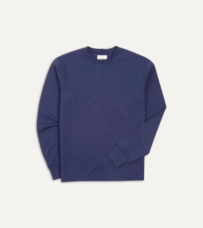 Drake039s Dark Indigo Cotton LongSleeve Hiking TShirt 8211 Clothing