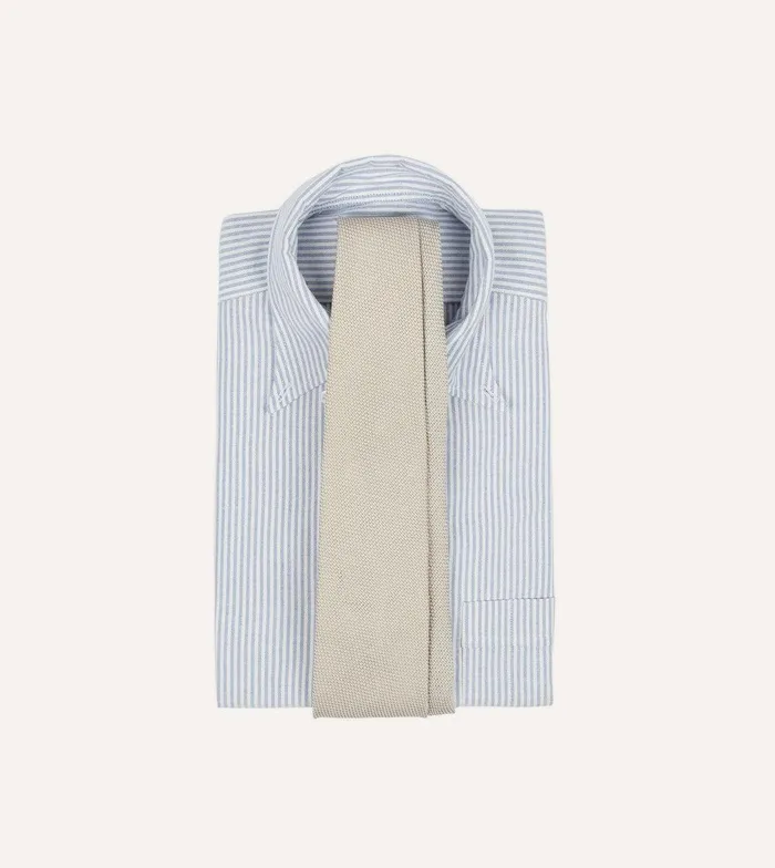 Drake039s Ecru Fine Woven Grenadine Silk Hand Rolled Tie 8211 Ties