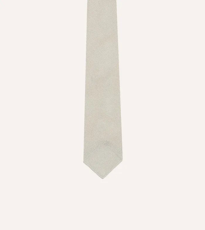 Drake039s Ecru Fine Woven Grenadine Silk Hand Rolled Tie 8211 Ties